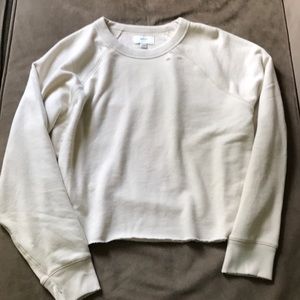 NWT Aerie Distressed & Cropped Cream Sweatshirt L